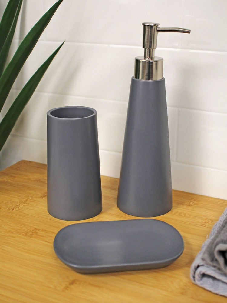 Showerdrape Grey Set Of 3 Bathroom Accessories Alto - Image 1 of 1