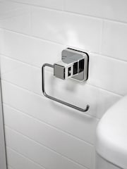 Showerdrape Chrome Suction Wall Mounted Toilet Roll Holder Pushloc - Image 1 of 5