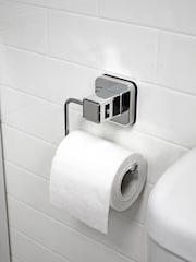 Showerdrape Chrome Suction Wall Mounted Toilet Roll Holder Pushloc - Image 2 of 5