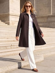 Roman Brown Buttoned Swing Coat - Image 2 of 4