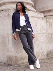 Roman Blue Cable Collar Cardigan - Image 3 of 4