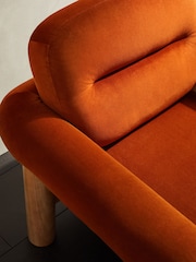 MADE.COM Velvet Cinnamon Orange Maxton Chair - Image 3 of 5