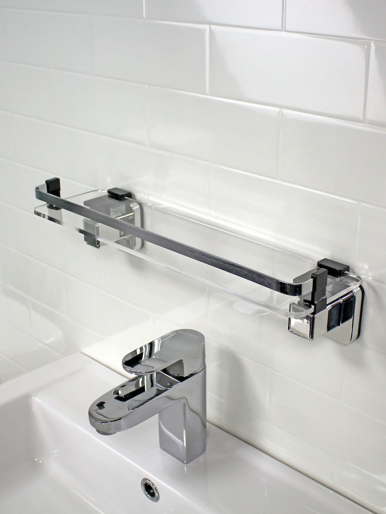 Showerdrape Chrome Suction Wall Mounted Vanity Shelf Pushloc - Image 1 of 5