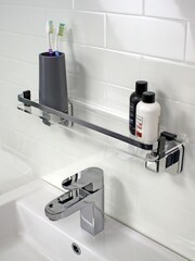 Showerdrape Chrome Suction Wall Mounted Vanity Shelf Pushloc - Image 2 of 5