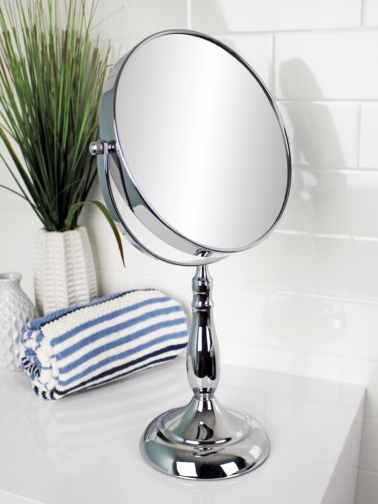 Showerdrape Chrome Vanity Mirror Round 7x Magnification Reversable Vidos - Image 1 of 2
