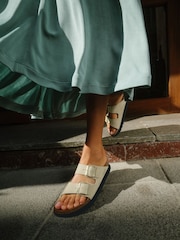 Кремовый - Birkenstock Сандалии Arizona Platform Flex нубук - Image 1 of 8