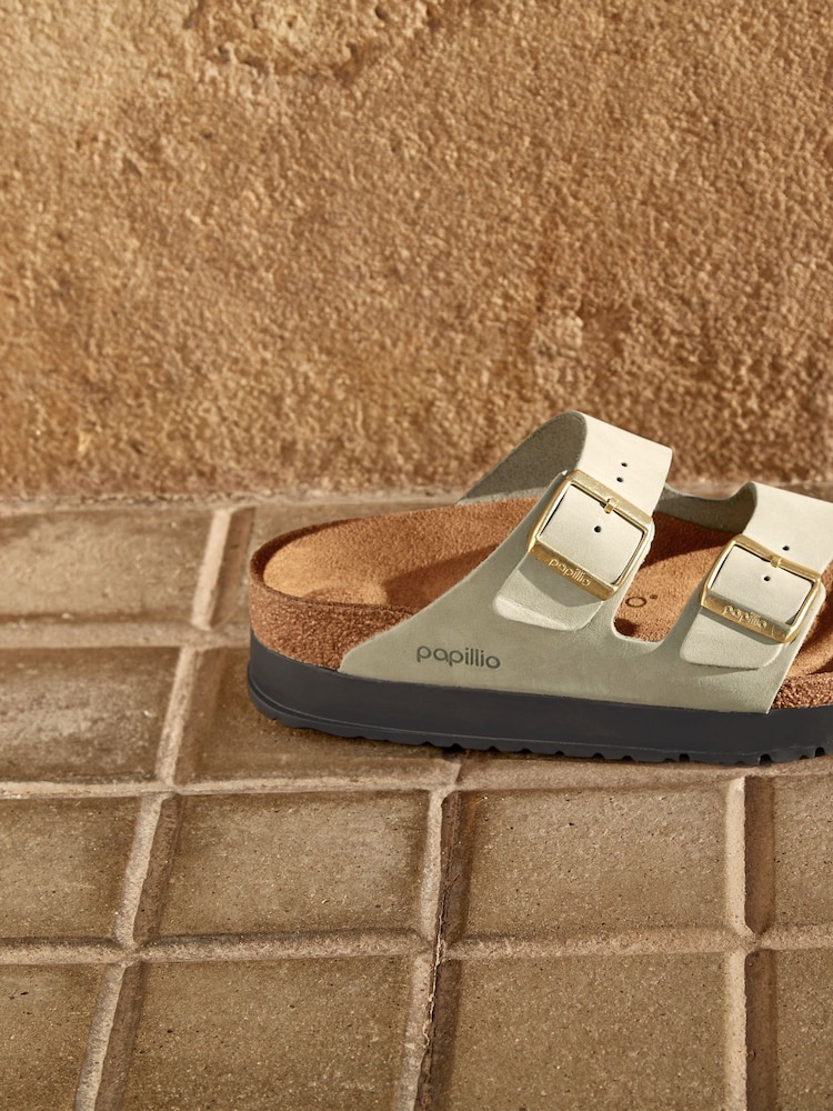 Кремовый - Birkenstock Сандалии Arizona Platform Flex нубук - Image 2 of 8