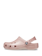 Crocs Pale Pink Kids Classic Glitter Clogs - Image 3 of 8