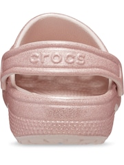 Crocs Pale Pink Kids Classic Glitter Clogs - Image 7 of 8