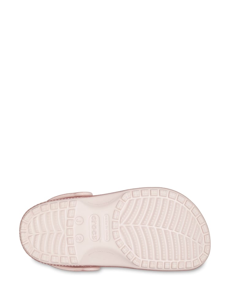 Crocs Pale Pink Kids Classic Glitter Clogs - Image 8 of 8
