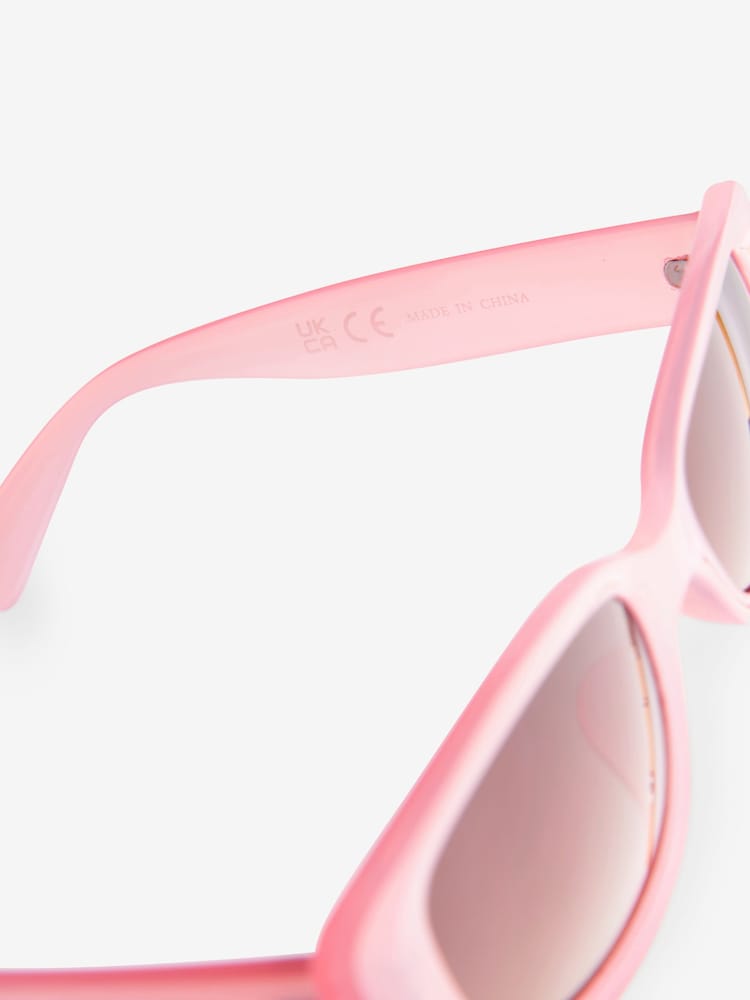 Light Pink Slim Rectangle Sunglasses - Image 6 of 6 Light Pink Slim Rectangle Sunglasses - Image 6 of 6