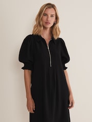 Phase Eight Black Zip Candice Mini Dress - Image 1 of 6