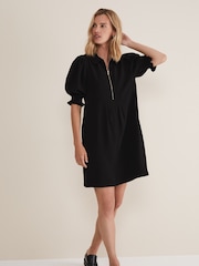 Phase Eight Black Zip Candice Mini Dress - Image 4 of 6
