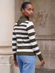Roman Green Button Stripe Knit Jumper - Image 2 of 4