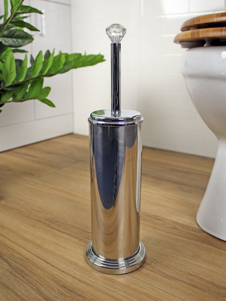 Showerdrape Chrome Freestanding Toilet Brush and Holder Crystalle - Image 1 of 3