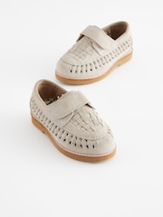 Stone Neutral Woven Loafers - Image 1 of 5