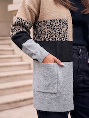 Roman Grey Animal Block Cardigan - Image 4 of 4