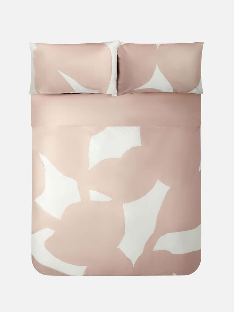 Jasper Conran London Pink Floral Leaf 300 TC 100% Cotton Satin Duvet Cover - Image 2 of 4