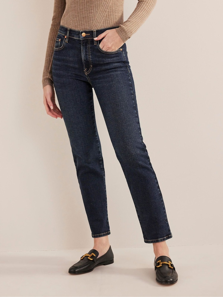 Boden Blue Mid Rise Cigarette Jeans - Image 1 of 6