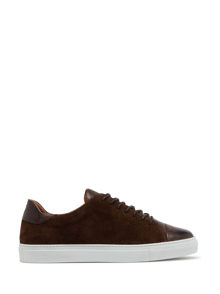 Oliver Sweeney Ossos Leather/Suede Cupsole Brown Trainers - Image 1 of 5 Oliver Sweeney Ossos Leather/Suede Cupsole Brown Trainers - Image 1 of 5