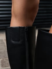 Schwarz - Standard/Wide fit Forever Comfort® High Wedge Knee High Leather Boots - Bild 5 von 6