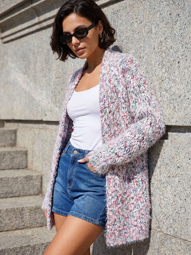 Roman Red Fluffy Nep Longline Cardigan - Image 1 of 4 Roman Red Fluffy Nep Longline Cardigan - Image 1 of 4
