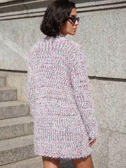 Roman Red Fluffy Nep Longline Cardigan - Image 2 of 4