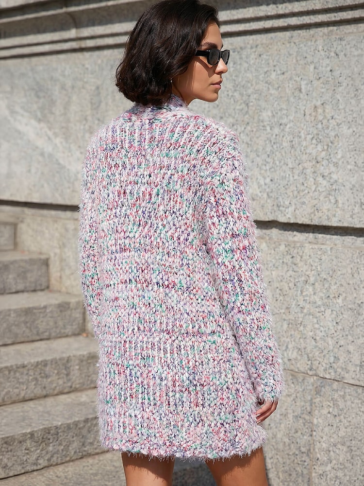 Roman Red Fluffy Nep Longline Cardigan - Image 2 of 4 Roman Red Fluffy Nep Longline Cardigan - Image 2 of 4