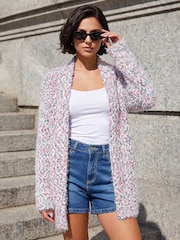 Roman Red Fluffy Nep Longline Cardigan - Image 3 of 4