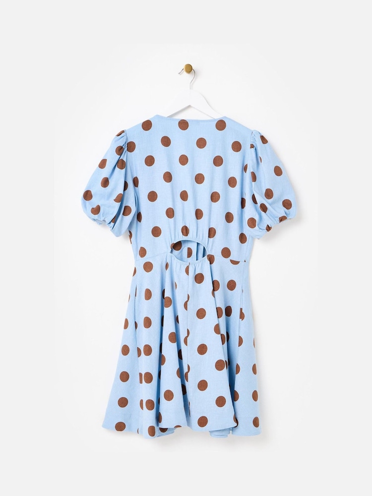 linen blend polka dot midi dress Backless linen-blend maxi dress Red For Women