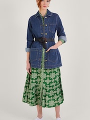 Monsoon Blue	Mindy Longline Denim Jacket with Sustainable Cotton - Image 1 of 4