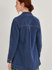Monsoon Blue	Mindy Longline Denim Jacket with Sustainable Cotton - Image 2 of 4