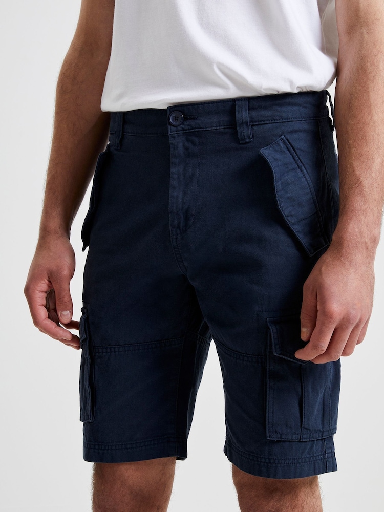 French Connection Blue Ripstop 100% Cotton Cargo Shorts - Image 1 of 3