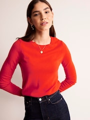 Boden Red Eva Cashmere Crew Neck Jumper - Image 2 of 7