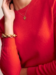 Boden Red Eva Cashmere Crew Neck Jumper - Image 5 of 7