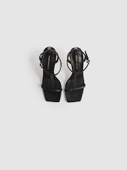Reiss Black Sophia Italian Leather Strappy Heels - Image 3 of 8