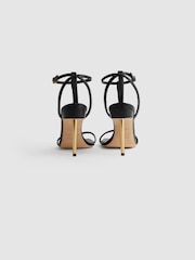 Reiss Black Sophia Italian Leather Strappy Heels - Image 4 of 8