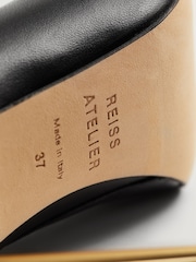 Reiss Black Sophia Italian Leather Strappy Heels - Image 8 of 8