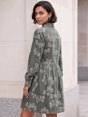 Roman Green Denim Jacquard Dress - Image 4 of 4