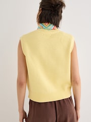 Oliver Bonas Yellow Yellow Button Up Knitted Waistcoat - Image 2 of 7