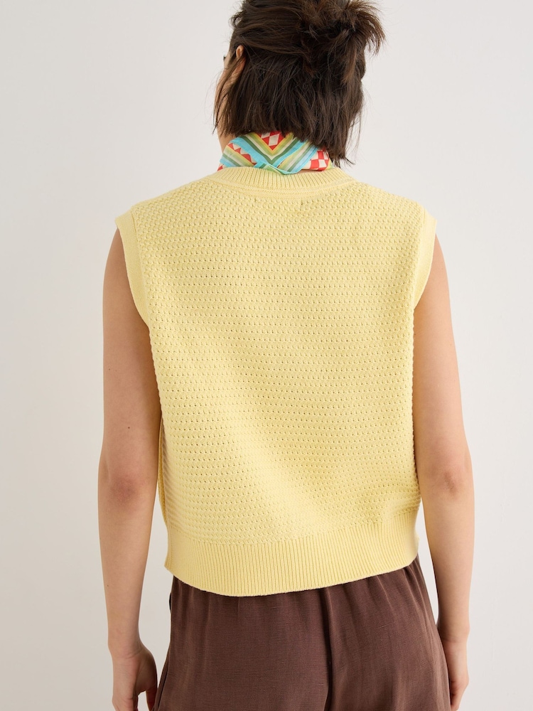 Oliver Bonas Yellow Yellow Button Up Knitted Waistcoat - Image 2 of 7 Oliver Bonas Yellow Yellow Button Up Knitted Waistcoat - Image 2 of 7
