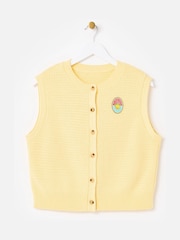 Oliver Bonas Yellow Yellow Button Up Knitted Waistcoat - Image 3 of 7