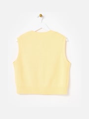 Oliver Bonas Yellow Yellow Button Up Knitted Waistcoat - Image 4 of 7