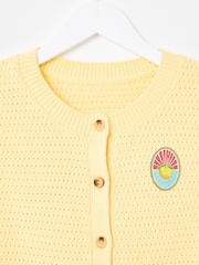 Oliver Bonas Yellow Yellow Button Up Knitted Waistcoat - Image 5 of 7