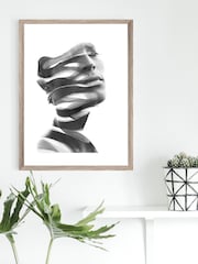 Brookpace Lascelles Black Contemporary Sculpture Artwork In Wood Frame - Image 1 of 3