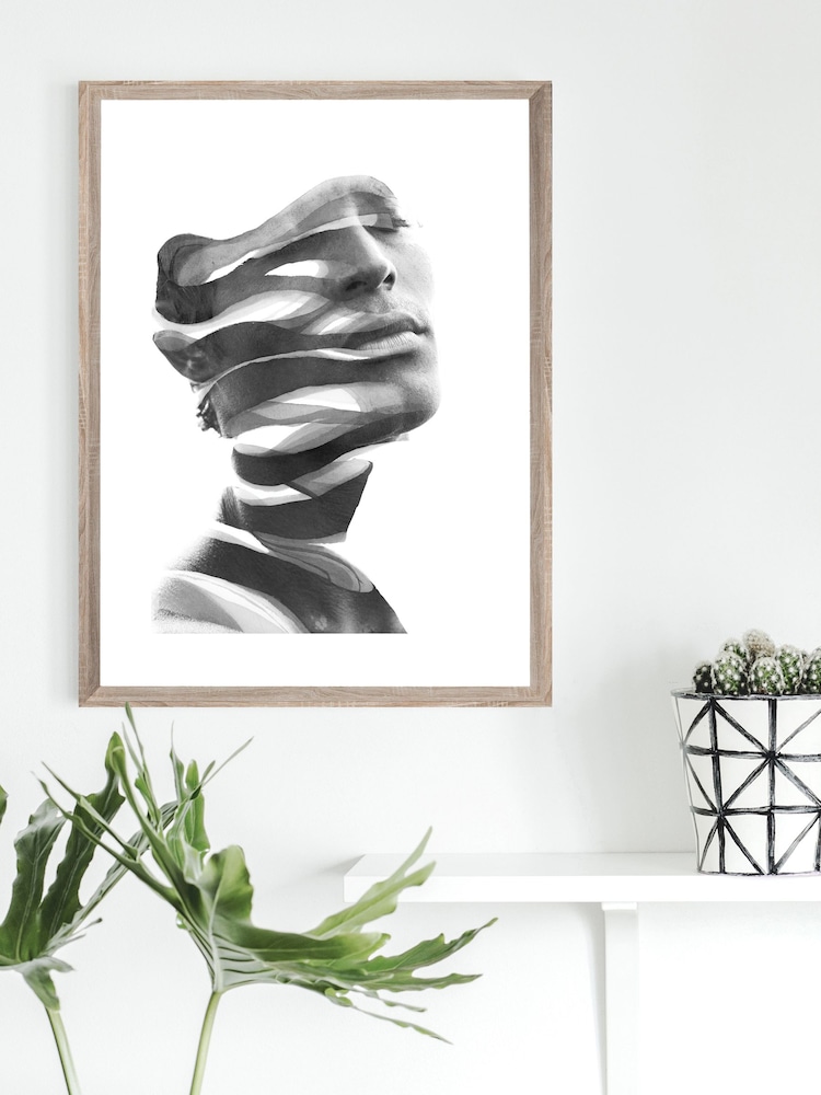 Brookpace Lascelles Black Contemporary Sculpture Artwork In Wood Frame - Image 1 of 3