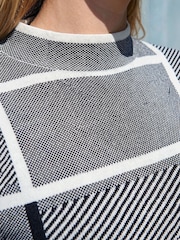 Roman Grey Check Short Sleeve Knit Jumper - Image 4 of 4