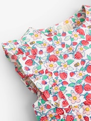 JoJo Maman Bébé White Pretty Strawberry Print Bubble Baby Romper - Image 5 of 5