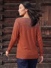 Roman Brown Batwing Hotfix Jumper - Image 2 of 4