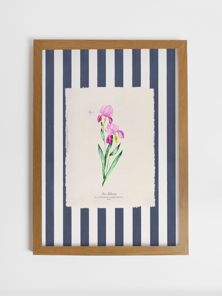Tableau encadré en bois « Iris en fleurs » de Joules, Art mural - Image 1 de 4 Tableau encadré en bois « Iris en fleurs » de Joules, Art mural - Image 1 de 4